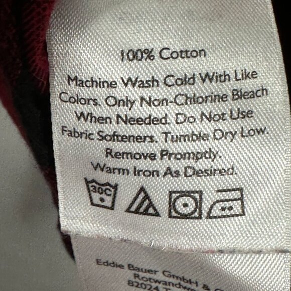 Eddie Bauer Shirt Womens Large Red Flannel Buffalo Plaid Long Sleeve Button Up - Picture 8 of 8